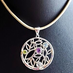 Sterling pendant with semi precious stones